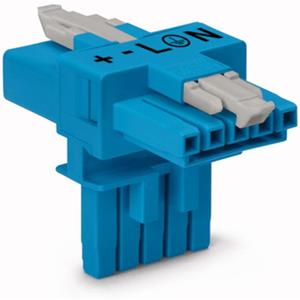 WAGO Netz-T-Verteiler Netz-Stecker - Netz-Buchse, Netz-Buchse Gesamtpolzahl: 5 Blau 25St.