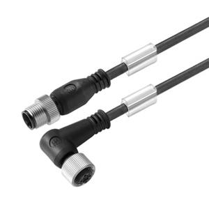 Weidmüller 1925340200 Sensor/actuator connector, geassembleerd M12 Aantal polen (sensoren): 3 Stekker, recht, Bus, haaks 2.00 m 1 stuk(s)