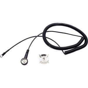 quadrios ESD-aardingskabel 3 m Klem, Drukknop 10 mm, Ringkabelschoenaansluiting