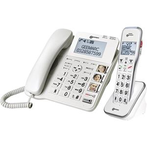 Geemarc DECT595 Vaste seniorentelefoon Antwoordapparaat, Handsfree, Optisch belsignaal, Compatibel voor hoorapparatuur, Incl. noodoproep, Met basis