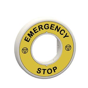 schneiderelectric Schneider Electric ZBY9W3B330 Tekstplaatjeshouder (Ø) 60 mm EMERGENCY STOP Geel, Grijs 1 stuk(s)