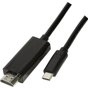 logilink HDMI / USB Aansluitkabel [1x USB-C stekker - 1x HDMI-stekker] 1.80 m Zwart