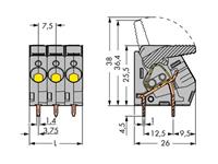Wago Federkraftklemmblock 6.00mm² Polzahl 12 Grau 10St.