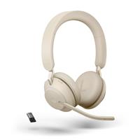 jabra Evolve2 65 MS Headset Bluetooth, USB schnurlos Over Ear Beige