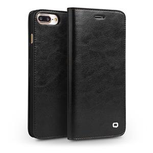 CasualCases Qialino - echt lederen luxe wallet hoes - iPhone 7 / 8 / SE (2020) - Zwart