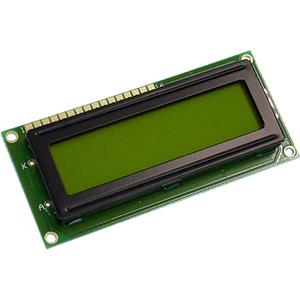 LCD-Display Gelb-Grün 16 x 2 Pixel (B x H x T) 80 x 36 x 9.6mm DEM16216SYH-LY