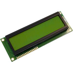 Display Electronic LC-display Geel-groen 16 x 2 pix (b x h x d) 122 x 44 x 11.1 mm