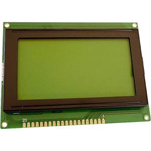 Display Electronic LC-display Zwart Geel-groen 128 x 64 pix (b x h x d) 93 x 70 x 10.8 mm
