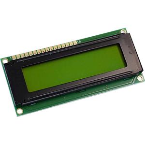 Display Electronic LC-display Geel-groen 16 x 2 pix (b x h x d) 80 x 36 x 7.6 mm