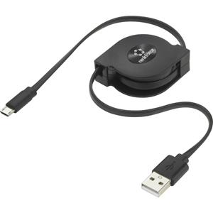 Renkforce USB 2.0 Aansluitkabel [1x USB-A 2.0 stekker - 1x Micro-USB 2.0 B bus] 0.80 m Zwart