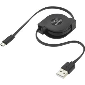 renkforce USB 2.0 Anschlusskabel [1x USB 2.0 Stecker A - 1x USB 2.0 Buchse Micro-B] 0.80m Schwarz