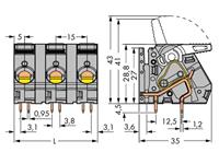 wago Federkraftklemmblock 6.00mm² Polzahl 7 Grau 8St.