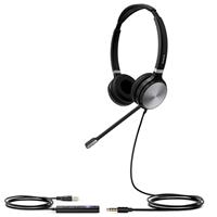 UH36 Dual Yealink Headset Wired Head-band Office/Call center USB Type-A Black, Silver