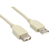 InLine 1.8m USB 2.0 1.8m Mannelijk Vrouwelijk Beige USB-kabel