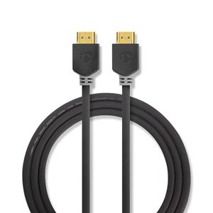 Nedis High Speed ℃℃HDMI ™ Kabel mit Ethernet / HDMI™ Stecker / HDMI™ Stecker / 4K@60Hz / 18 Gbps / 2.00 m / rund / PVC / Anthrazit / Verpackung mit