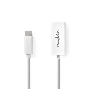 Nedis USB-C-Adapterkabel | Type-C Male - RJ45 Female | 0,2 m | Wit