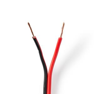 Nedis Speaker-Kabel | 2x 0,75 mm2 | 100 m | Folieverpakking | Zwart/Rood