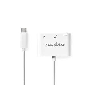 Nedis USB-C-Adapterkabel | Type-C Male - A Female / Type-C Female / HDMI-uitgang | 0,2 m | Wit