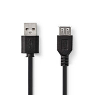 Nedis USB 2.0-Kabel | A Male - A Female | 0,2 m | Zwart