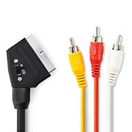 Nedis SCART - RCA-Kabel | SCART Male | 3x RCA Male | 2,0 m | Zwart