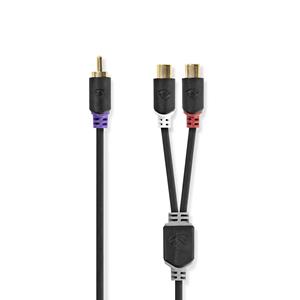 Nedis Subwooferkabel | RCA male - 2x RCA female | 0,2 m | Antraciet