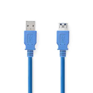 Nedis USB 3.0-Kabel | A Male - A Female | 1,0 m | Blauw