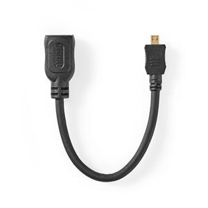 Nedis High Speed HDMI-Kabel met Ethernet | HDMI-Connector | HDMI Micro-Ingang | 0,2 m | Zwart