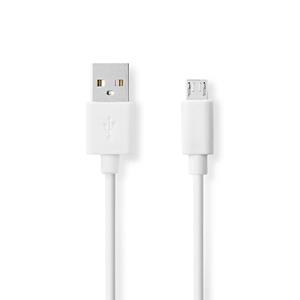 Nedis USB 2.0-Kabel | A Male - Micro-B Male | 1,0 m | Wit