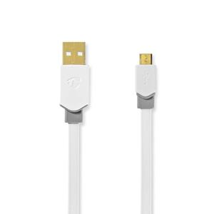 Nedis Kabel USB 2.0 | A male - Micro-B male | 1,0 m | Wit