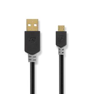 Nedis Kabel USB 2.0 | A male - Micro-B male | 1,0 m | Antraciet