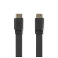 Nedis High Speed ℃℃HDMI ™ Kabel mit Ethernet / HDMI™ Stecker / HDMI™ Stecker / 4K@30Hz / 10.2 Gbps / 2.00 m / flach / PVC / Schwarz / Plastikbeutel