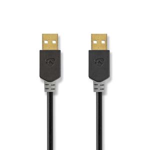 Nedis Kabel USB 2.0 | A male - A male | 2,0 m | Antraciet