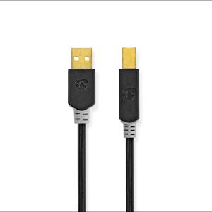 Nedis Kabel USB 2.0 | A male - B male | 3,0 m | Antraciet