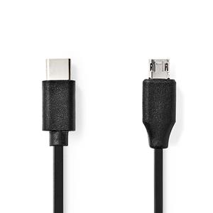 Nedis USB 2.0-Kabel | Type-C Male - Micro-B Male | 1,0 m | Zwart