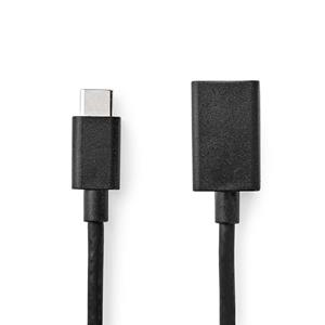 Nedis USB 3.0-Kabel | Type-C Male - A Female | 0,15 m | Zwart