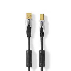 Nedis USB 2.0-Kabel | A Male - B Male | 1,8 m | Antraciet