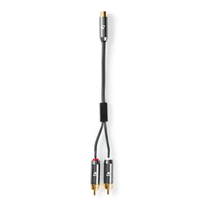 Nedis Subwooferkabel | 2x RCA Male - RCA Female | Gun Metal Grey | Gevlochten kabel