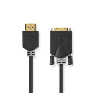 Nedis HDMI - DVI-kabel | HDMI-connector - DVI-D 24+1-pins male | 2,0 m | Antraciet