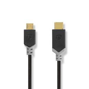 Nedis Kabel USB 2.0 | Type-C male - Micro-B male | 1,0 m | Antraciet