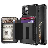 Business Style iPhone 11 Pro Max TPU Case met Portemonnee - Zwart