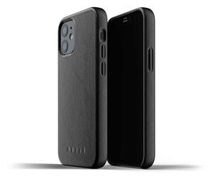 Mujjo Premium Full Leren iPhone 12 mini Hoesje - Zwart