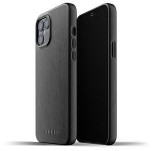 Mujjo Premium Volledig Leren iPhone 12 Pro Max Hoesje - Zwart