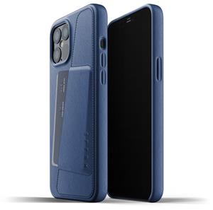 Mujjo Full Leder iPhone 12 Pro Max Wallet Cover - Blauw