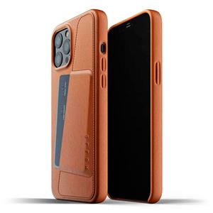Mujjo Full Leder iPhone 12 Pro Max Wallet Cover - Bruin