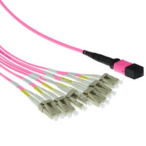 act RL7852 50/125 OM4 Fanout Patchkabel 1x MTP Female/6x LC Duplex 12 Vezels - 2 meter