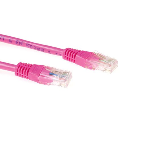 act IB7302 U/UTP CAT6A Patchkabel Roze - 2 meter