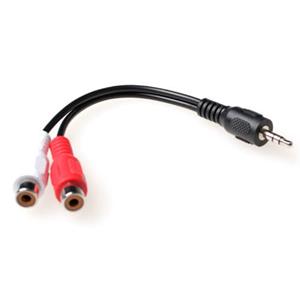 act AK2026 Audio Verloopkabel 1 x 3,5mm Stereo Jack Male - 2x Tulp Female - 15 cm