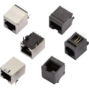 mhconnectors MH Connectors RJ45-Einbaubuchse Buchse, Einbau vertikal Pole: 8P8C MHRJJ88NFVS Silber 2101-0100-15