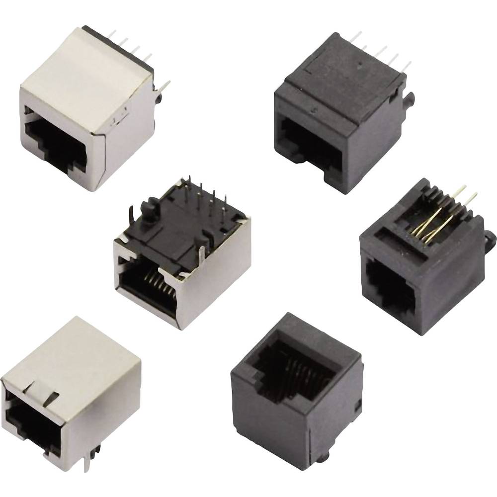 mhconnectors MH Connectors RJ12-Einbaubuchse Buchse, Einbau horizontal Pole: 6P6C MHRJJ66NFRAS Silber 2101-0100-0