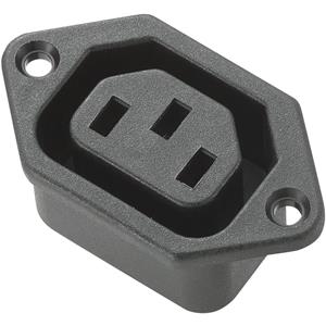 trucomponents TRU COMPONENTS 715185 Apparaatstekker Bus, inbouw verticaal Totaal aantal polen: 2 + PE 10 A Zwart 1 stuk(s)